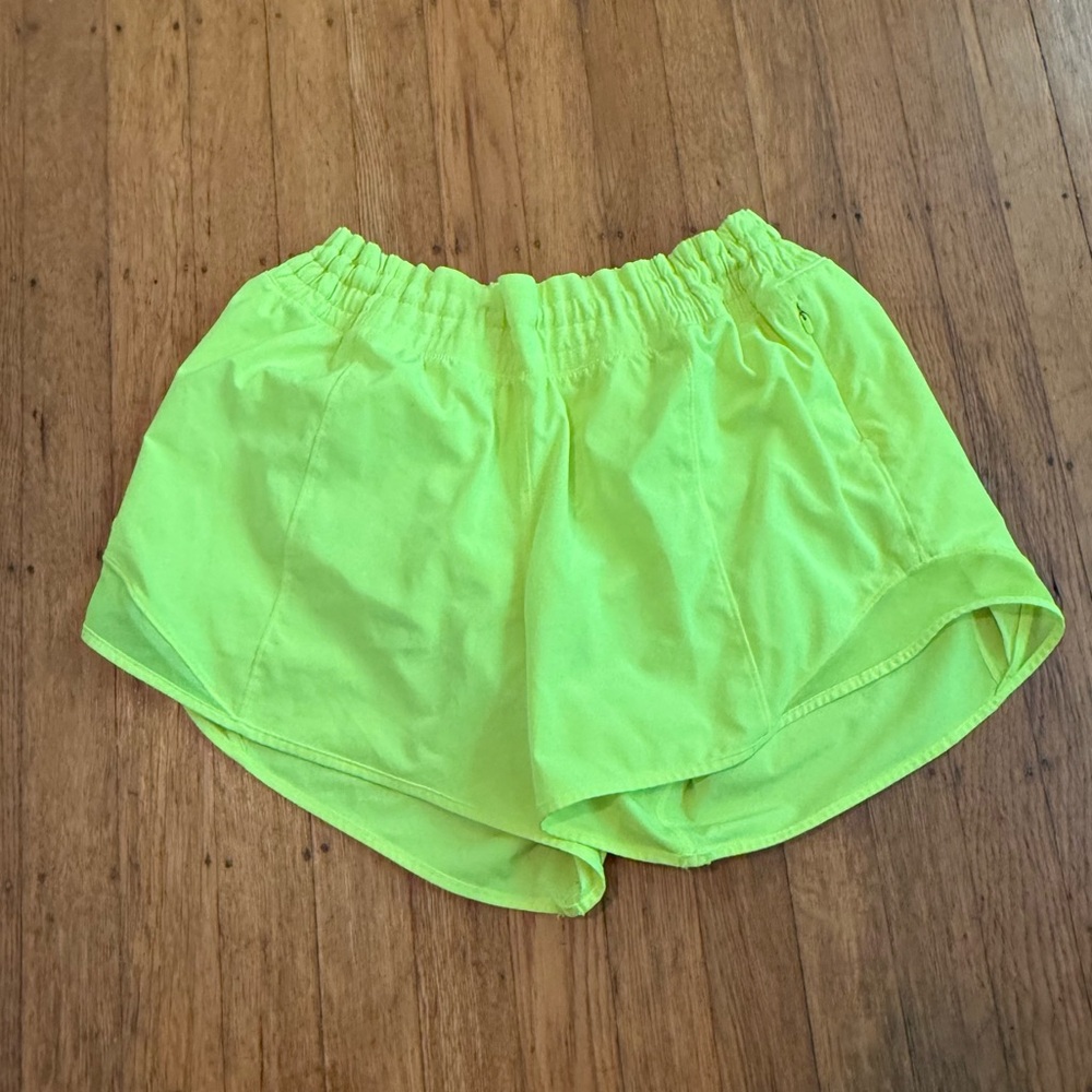 Lululemon neon yellow speed shorts sz 10 - Picture 7 of 7